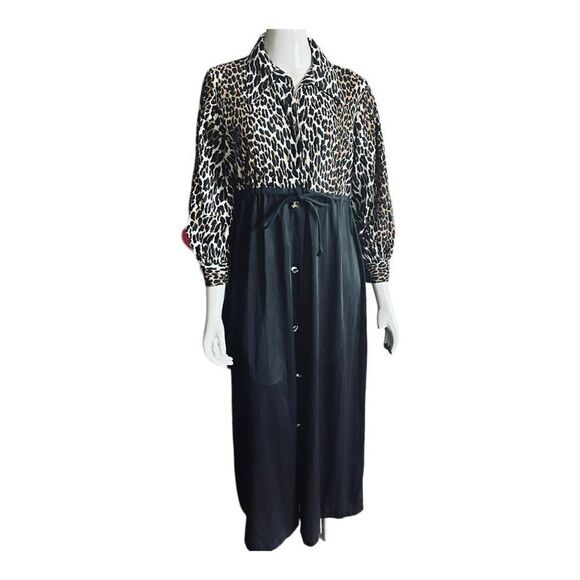 Vintage Butterfield Leopard Print Lounge Dress Bedroom Glam Cheetah 70s 80s glam - Picture 1 of 7
